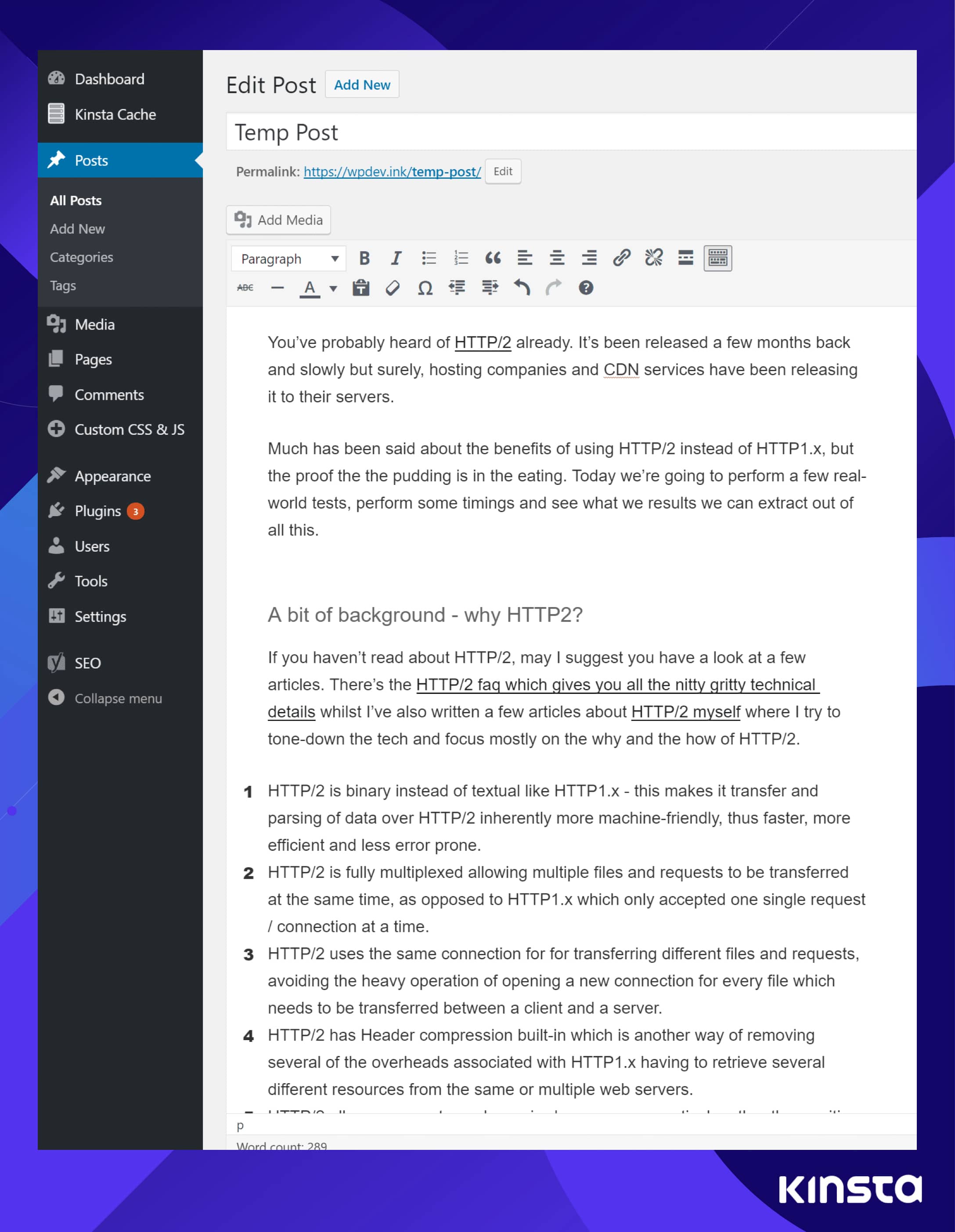 Temporary draft in WordPress