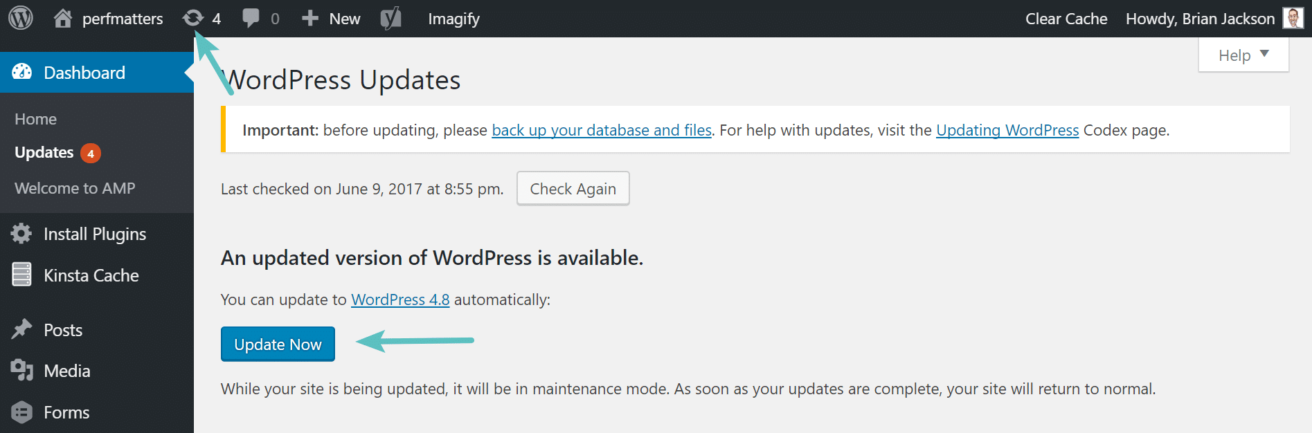 update wordpress version