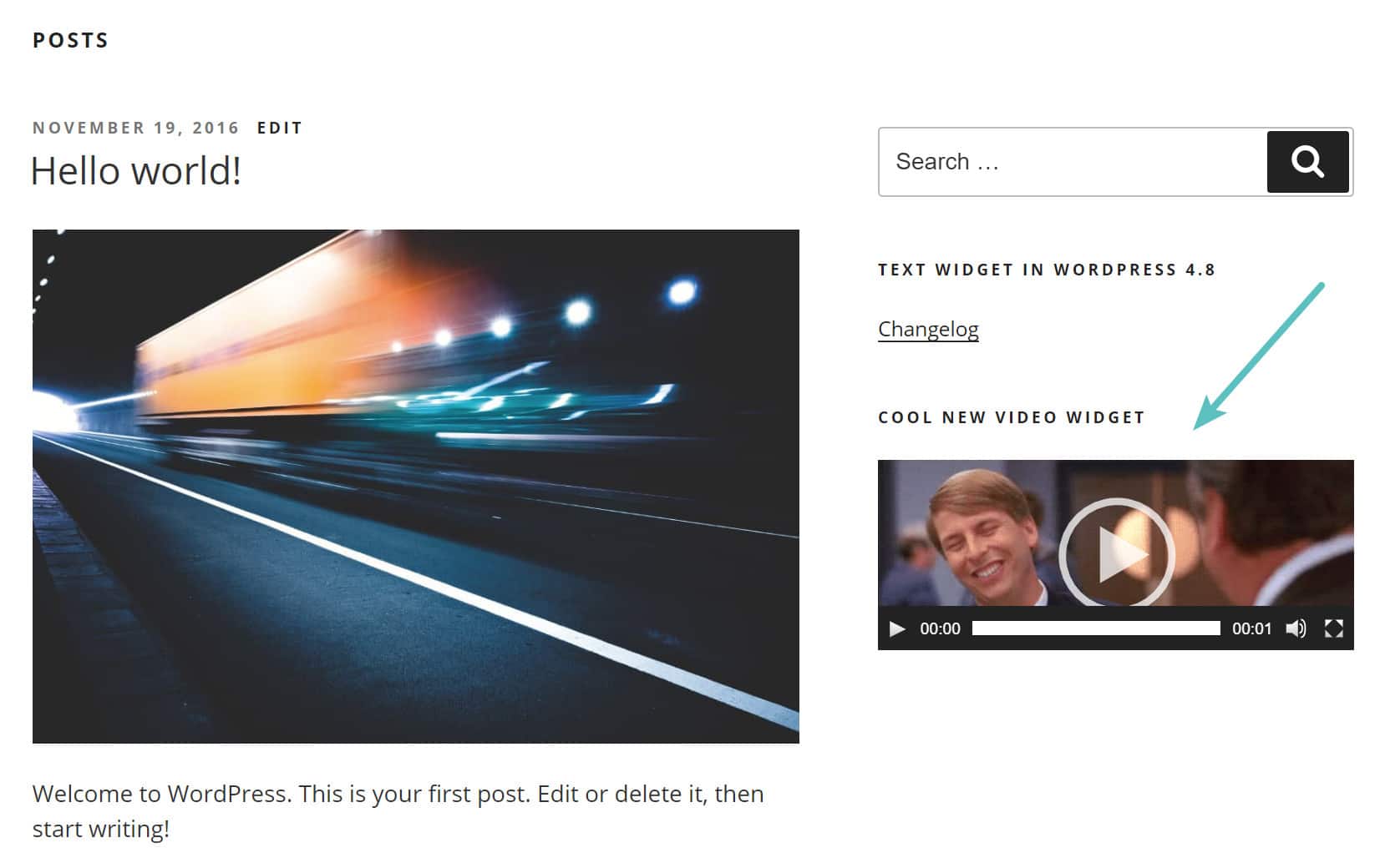 video widget on wordpress sidebar