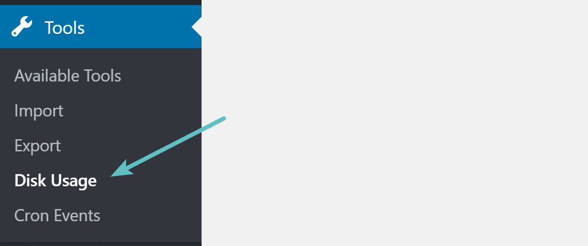 WordPress tools disk usage