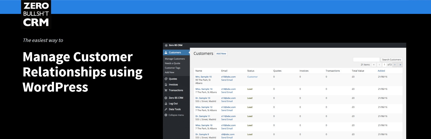 Zero BS CRM