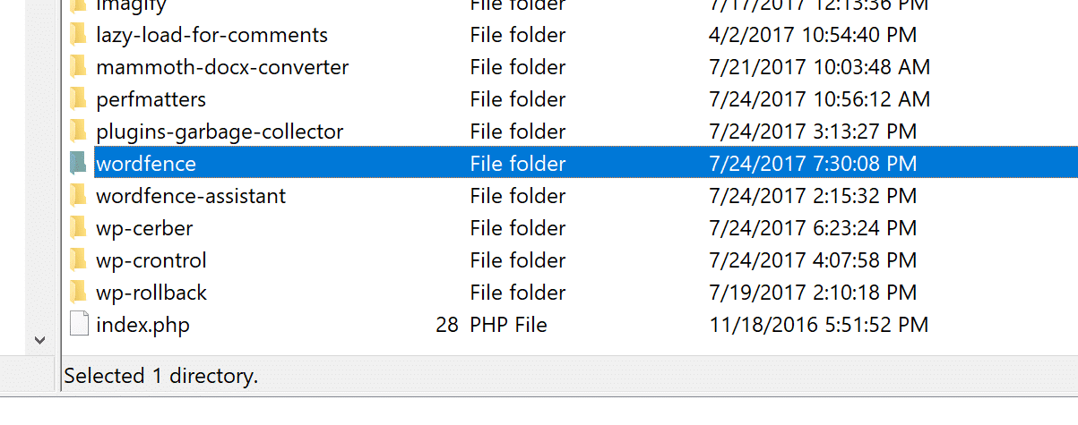 Delete plugin via FTP