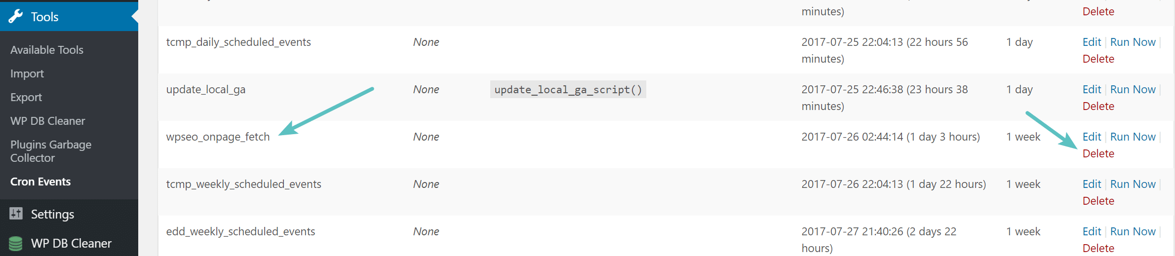 Delete wpseo onpage fetch cron job