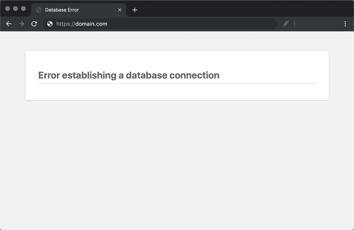 Error establishing a database connection in Chrome