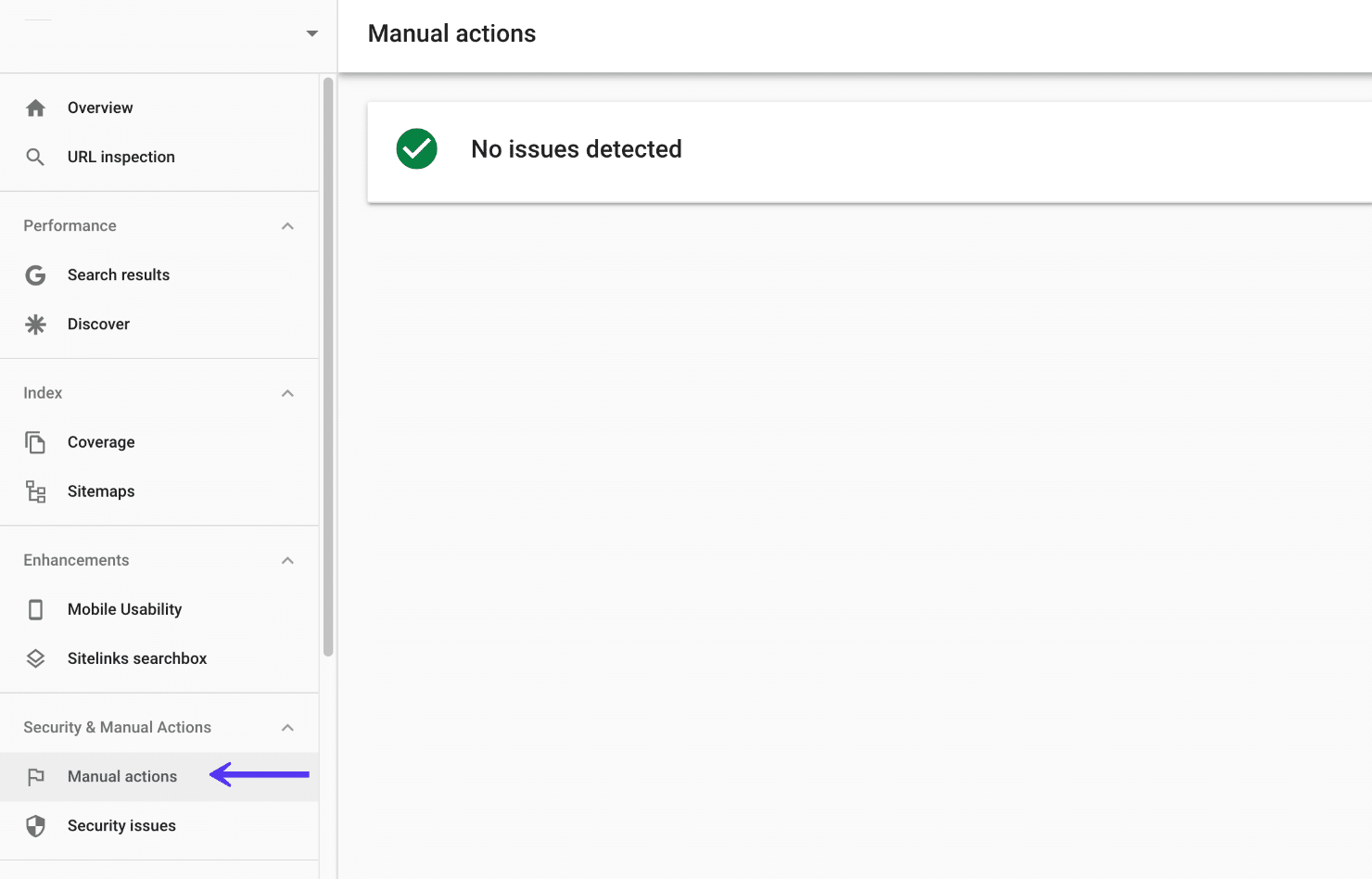 Google Search Console manual actions