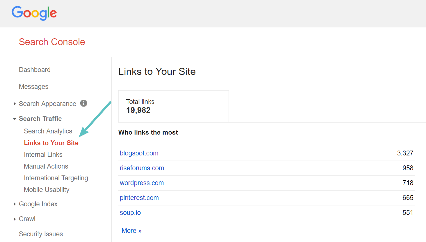 Backlinks in Google Search Console