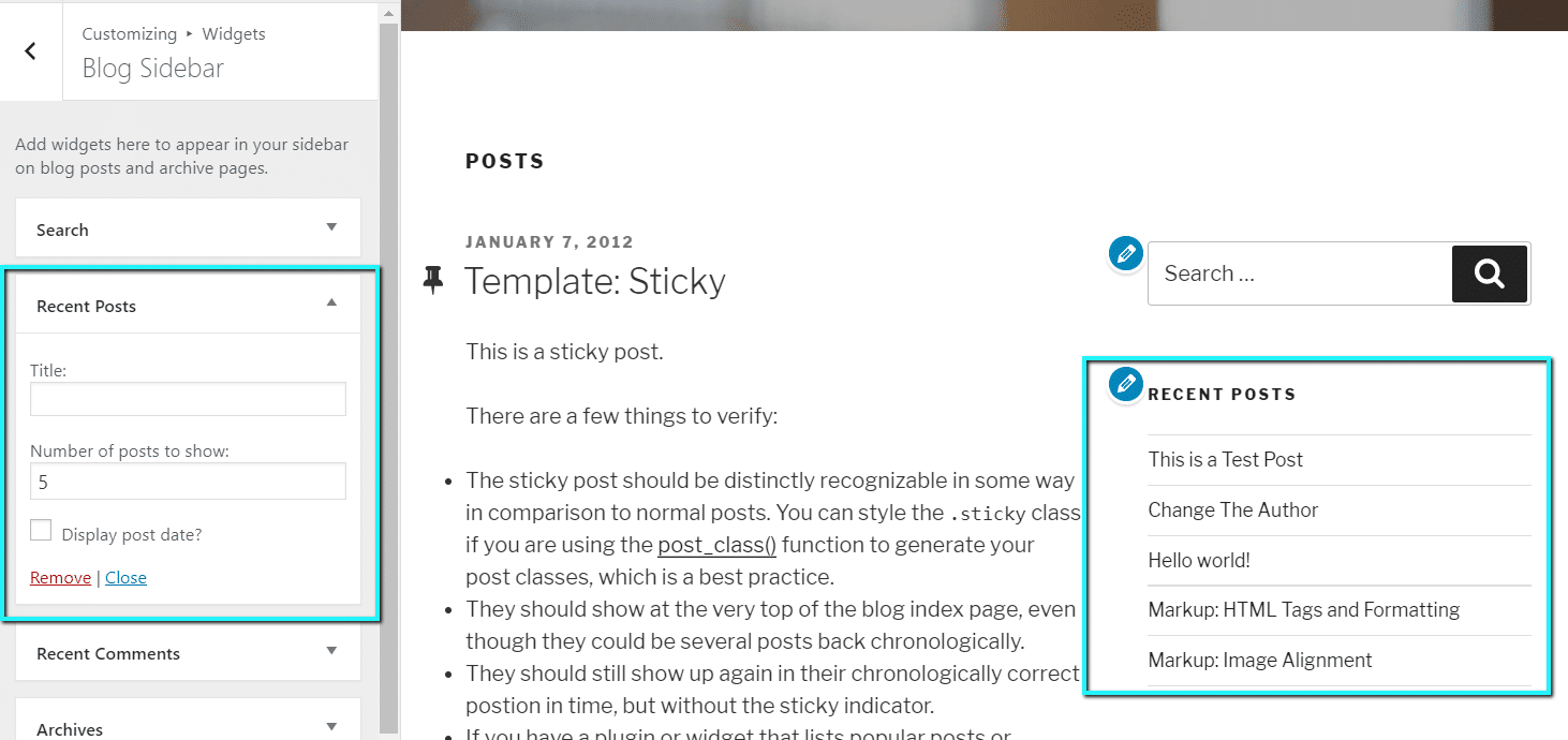 example of a wordpress widget