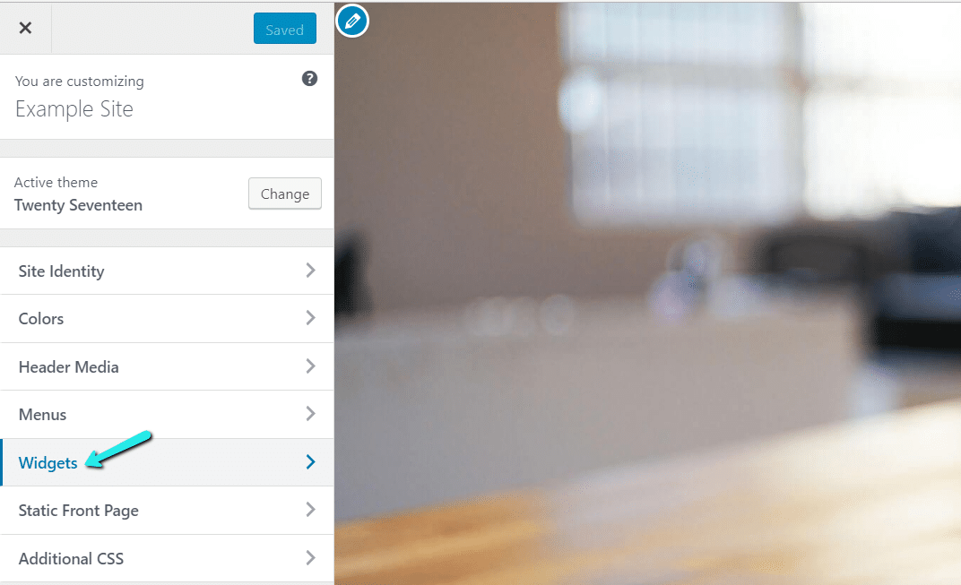 using the WordPress customizer to add widgets