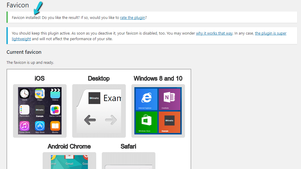 View a live preview of your favicons