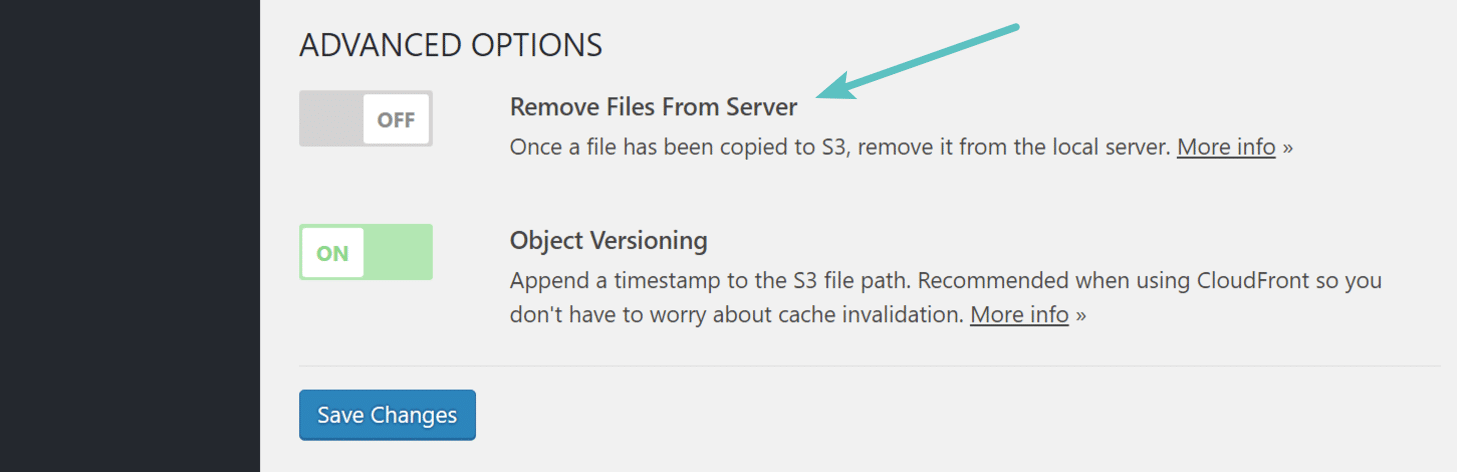 Remove files from local server