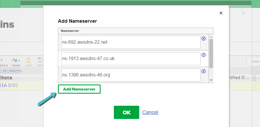 Where to enter Kinsta nameservers