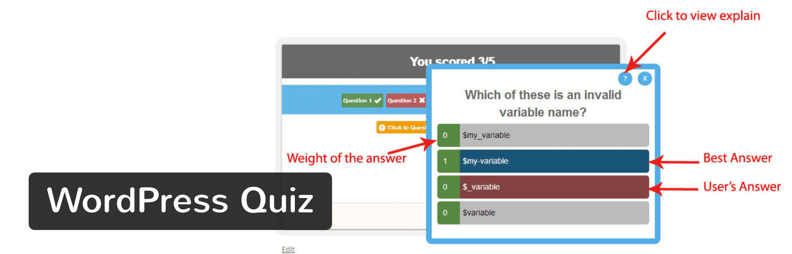 WordPress Quiz plugin