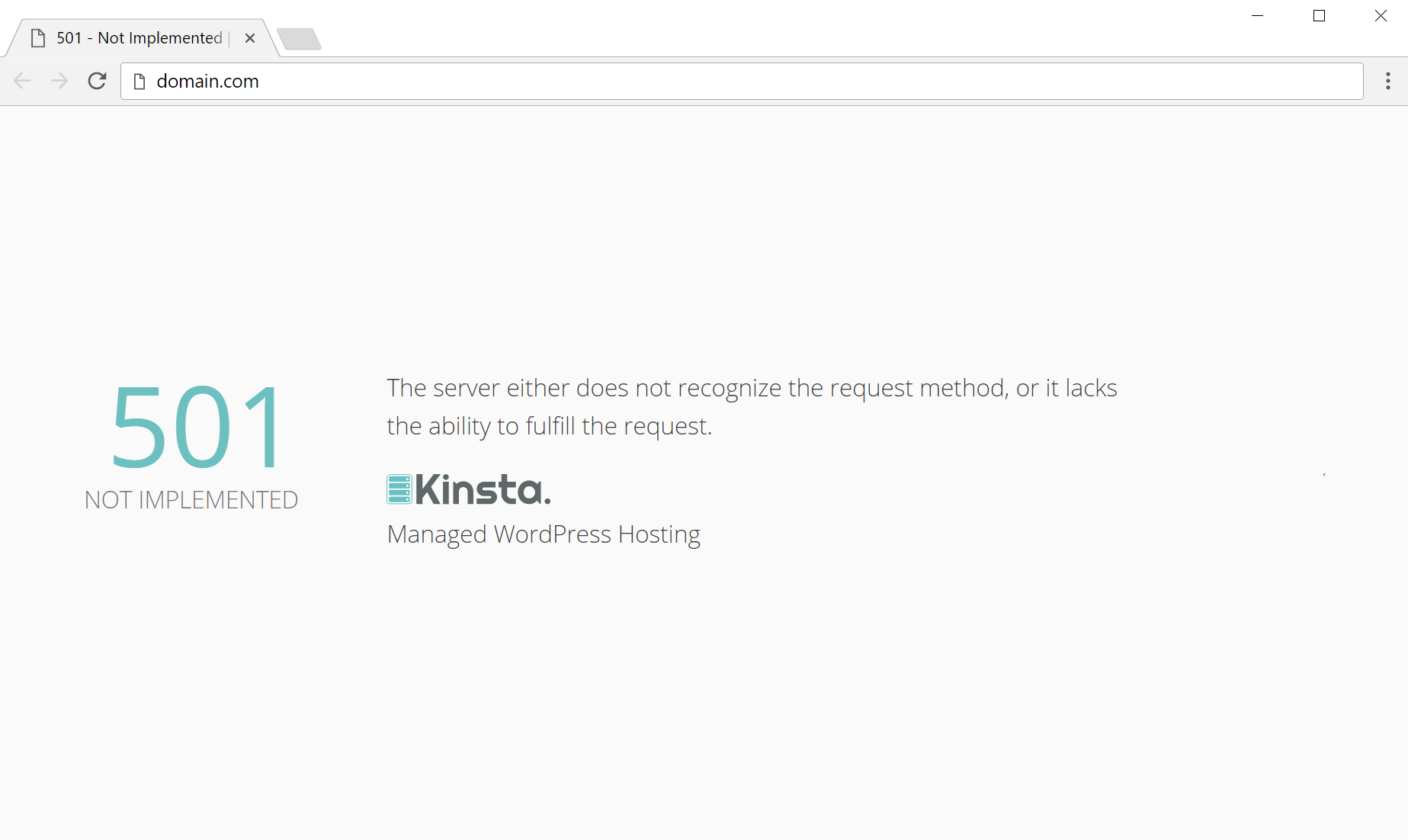 501 not implemented error in browser