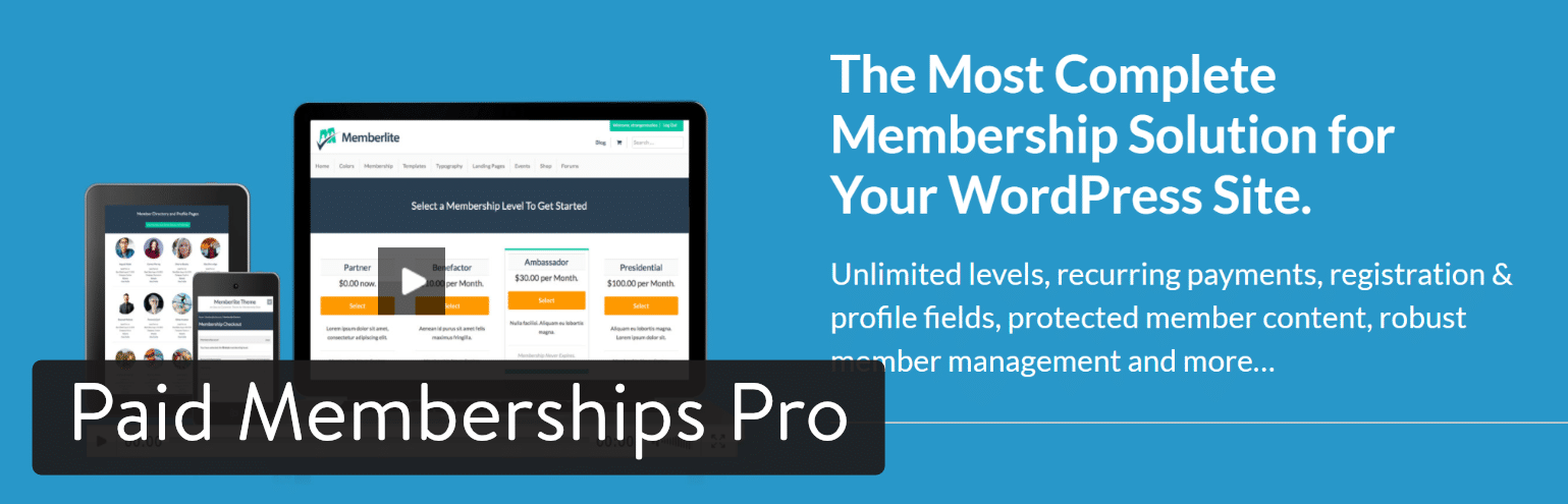Paid Memberships Pro WordPress plugin