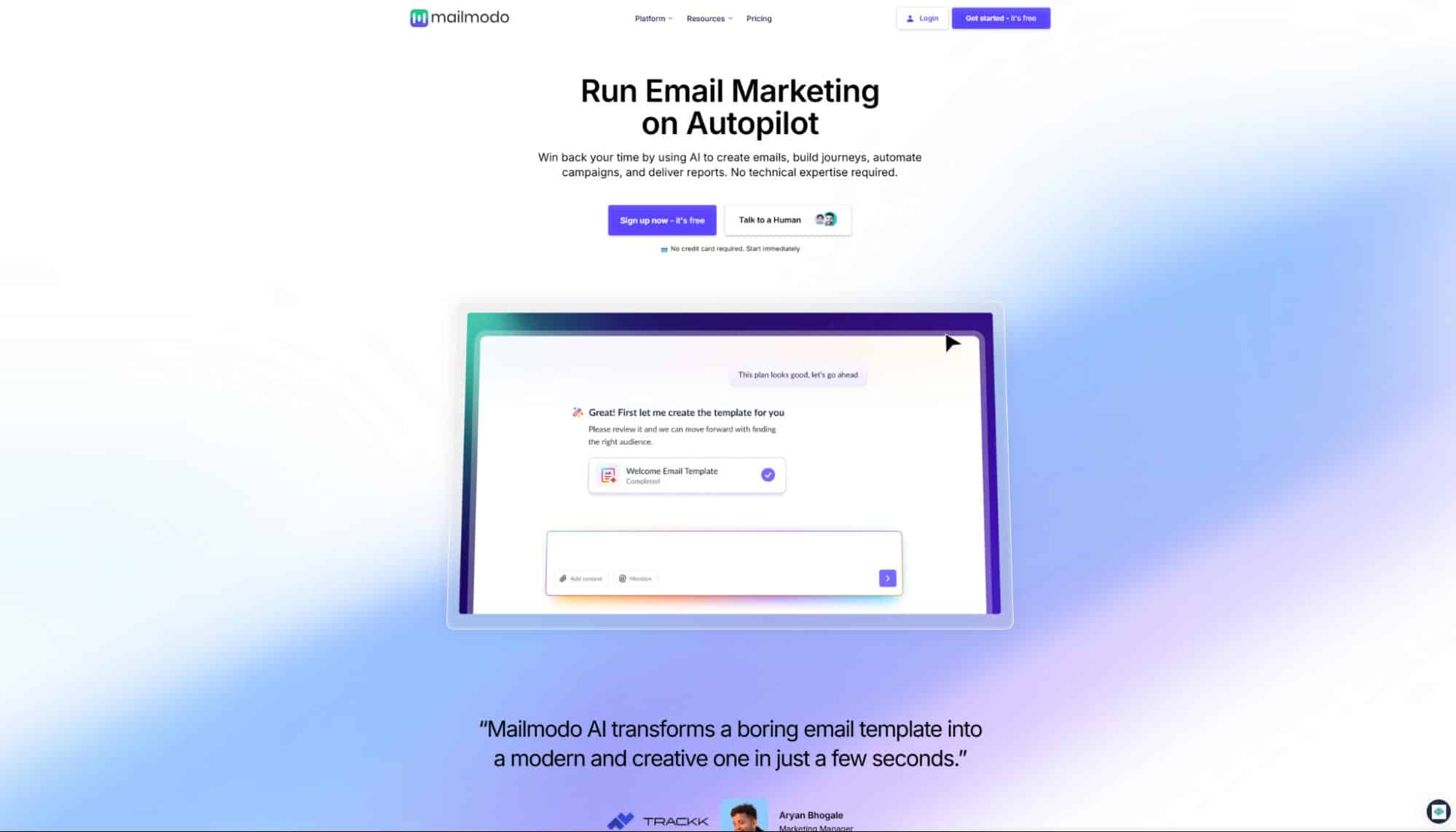 Mailmodo home page