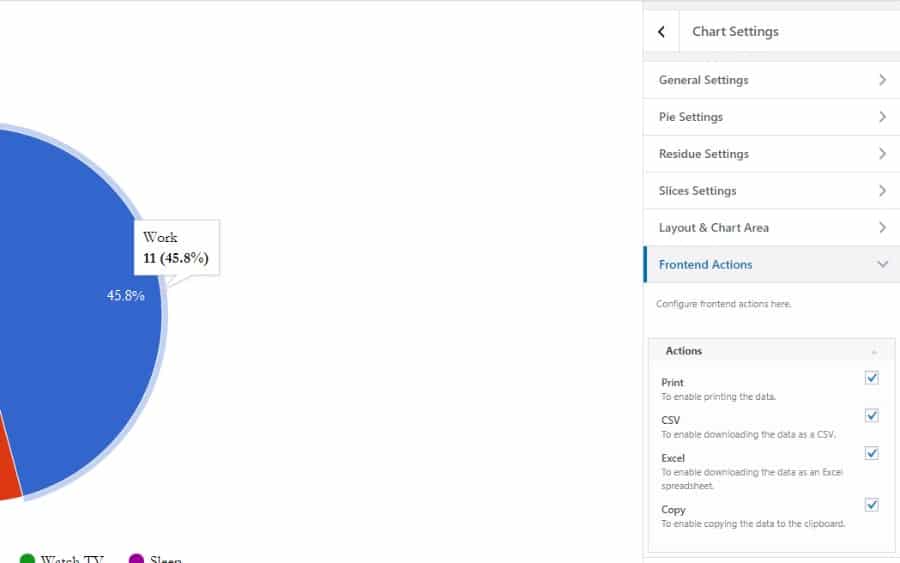 WordPress chart settings