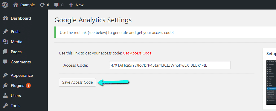 Guardar el código de acceso