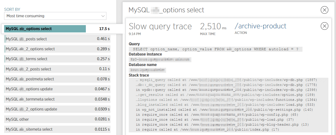 Door de details van de trage zoekopdracht te bekijken, krijgt u een idee van wat u in de database moet zoeken.