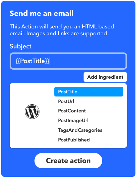 WordPress Ingredients