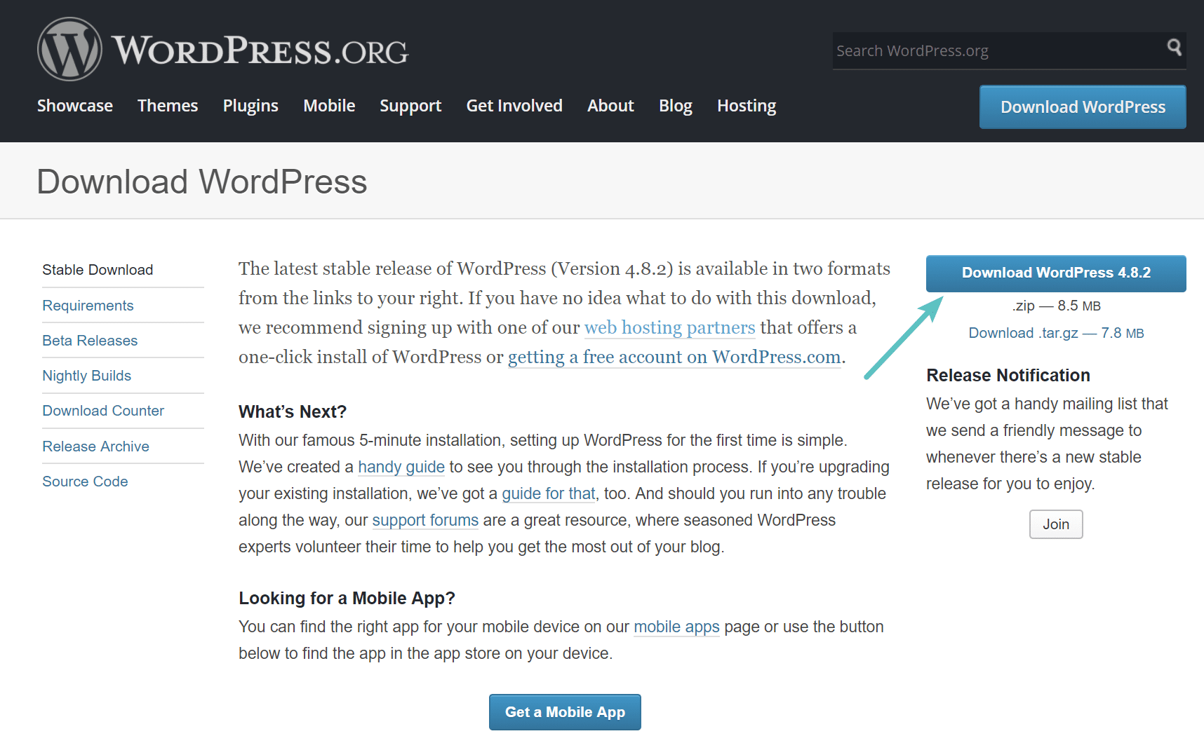 download latest version of wordpress