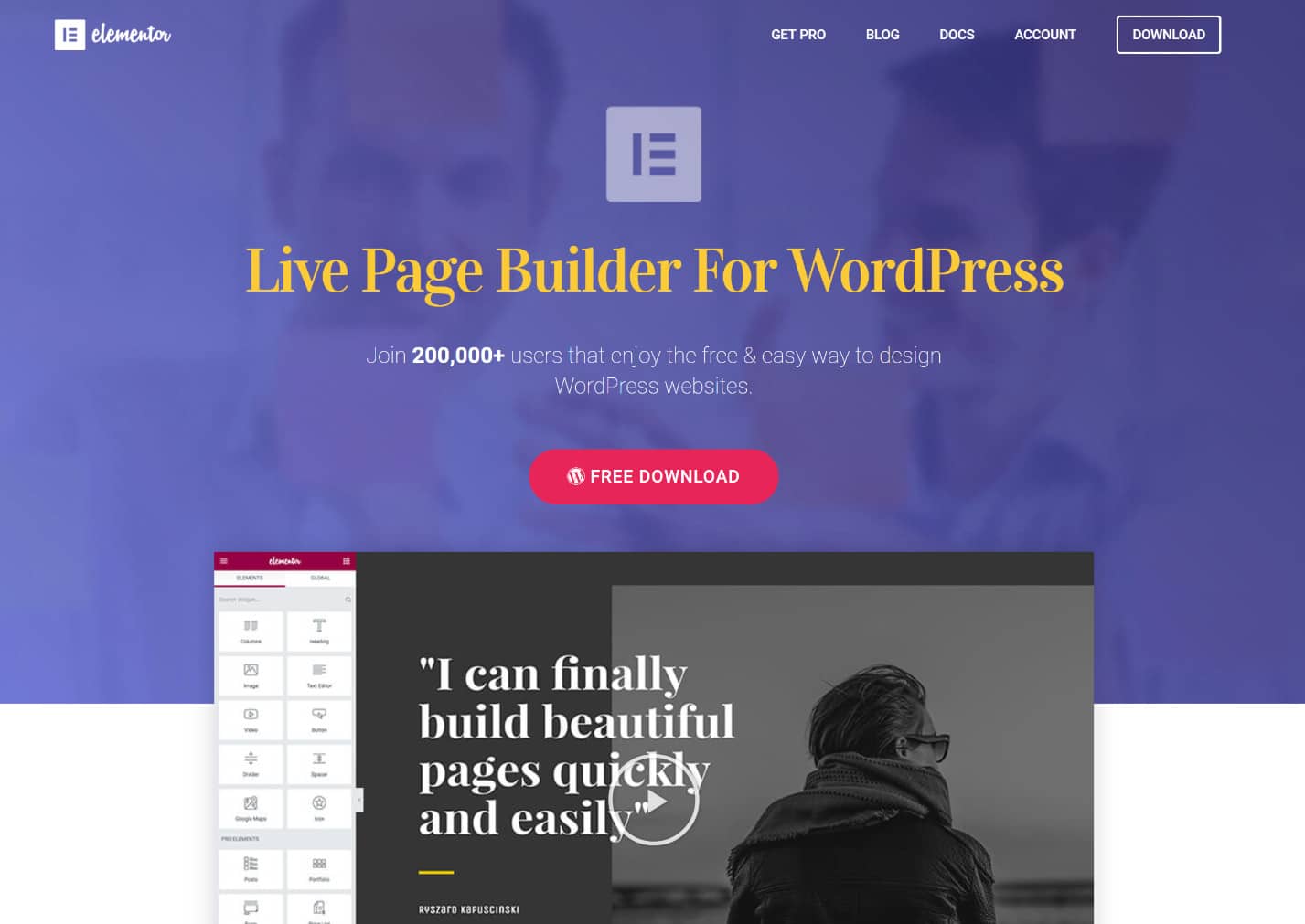 WordPress Elementor page builder plugin