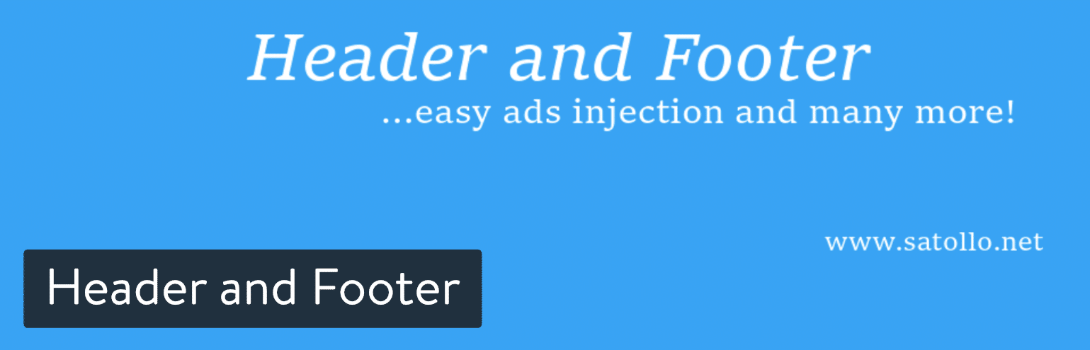 Header and Footer WordPress plugin