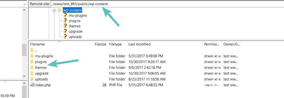 Find wp-content folder