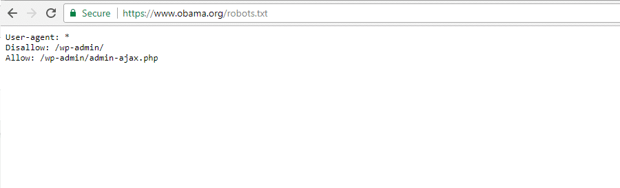 Obama-Stiftung Robots.txt-Datei