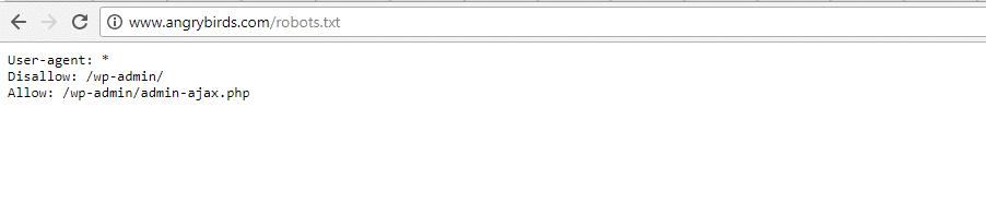 Angry Birds Robots.txt File