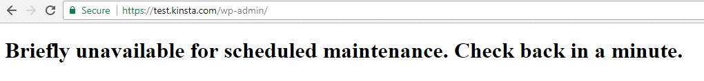 Exemple de WordPress en mode maintenance