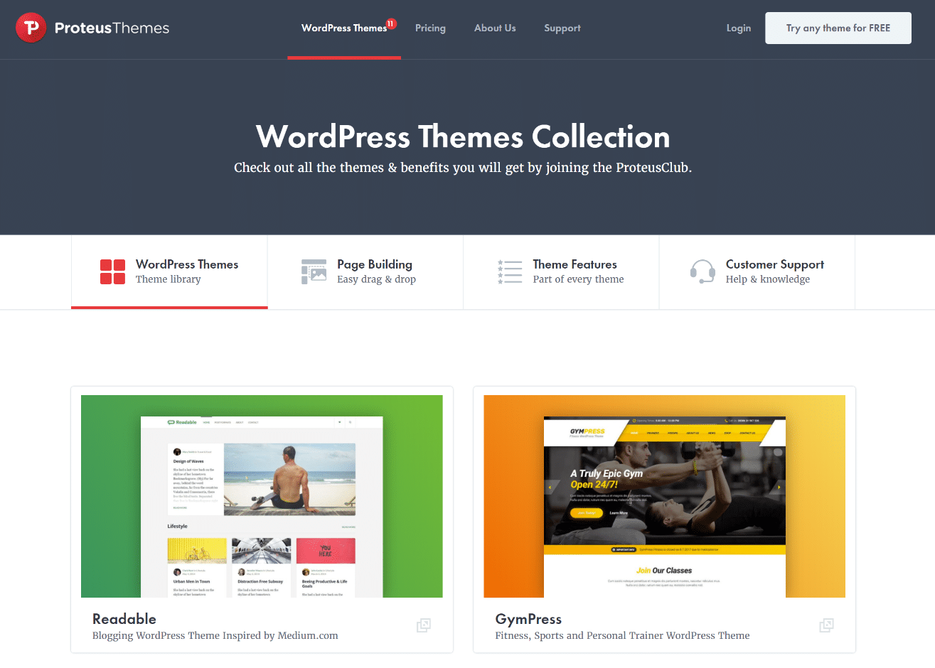 WordPress theme shop