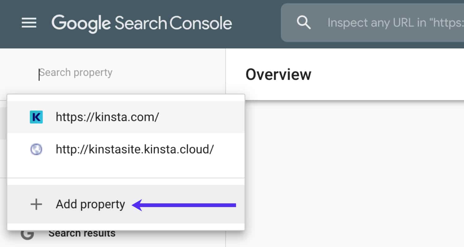 Agregar propiedad en Google Search Console.