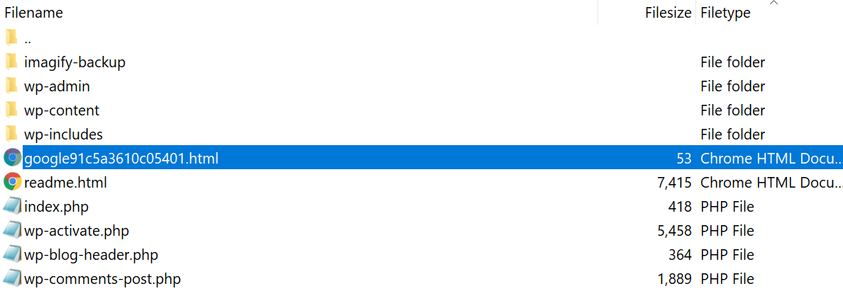 GSC verification file