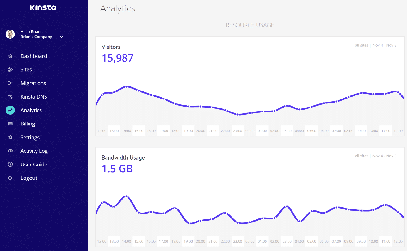 Visitor and bandwidth analytics