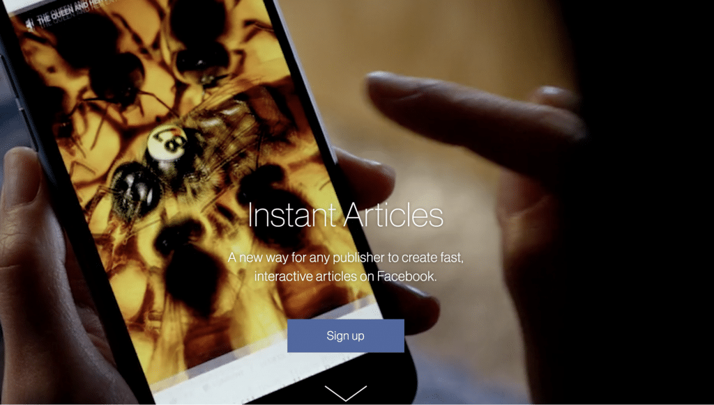 Facebook Instant Articles webbplats