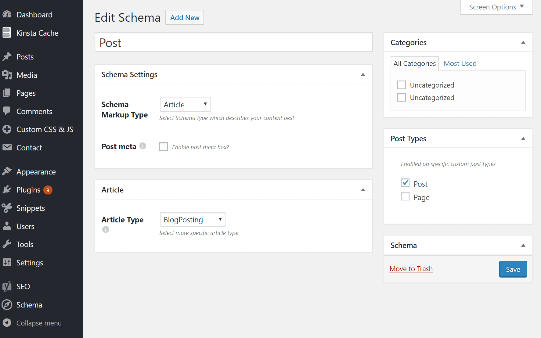 Schema types