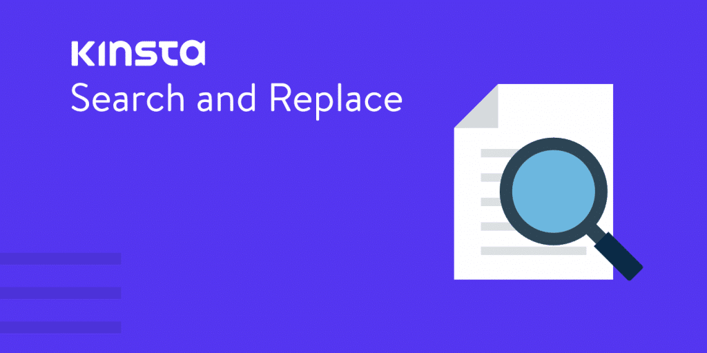 Kinsta search and replace tool