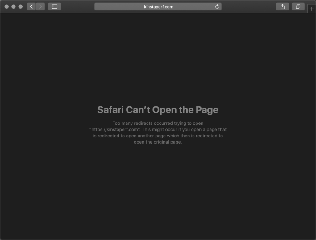 safari error redirect