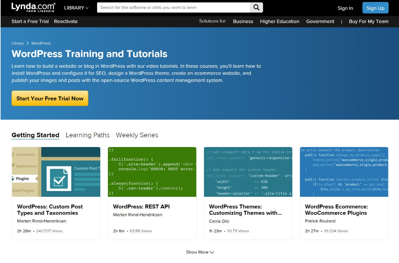 Learn WordPress with Lynda.com