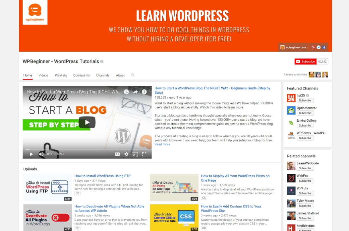 WPBeginner on YouTube