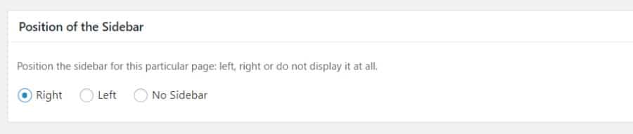 Position of WordPress sidebar