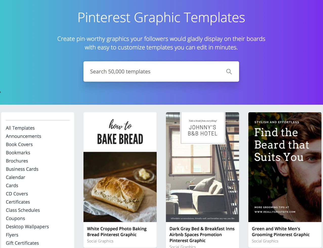 Pinterest graphic templates