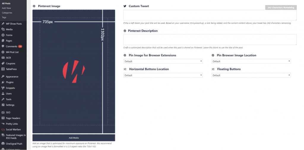 Custom Pinterest image in WordPress
