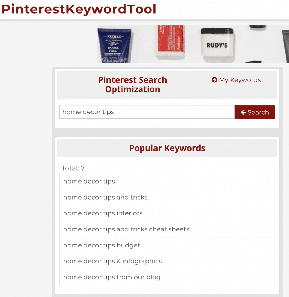 Pinterest Keyword Tool
