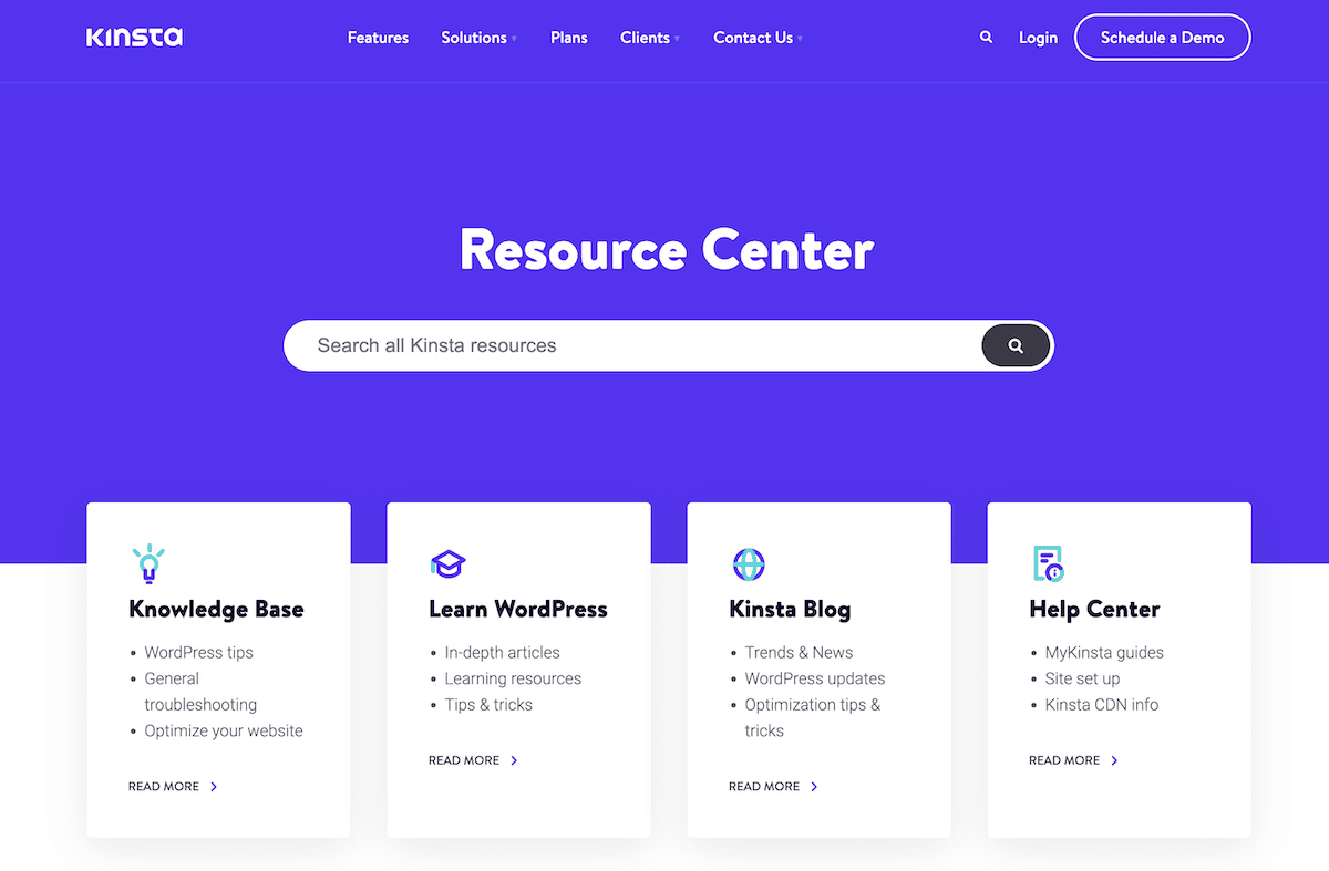 Centre de ressources de Kinsta