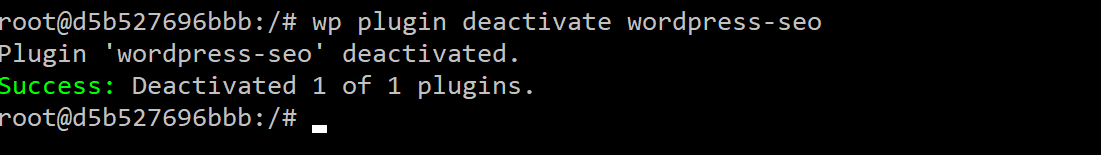 WP-CLI deactivate plugin