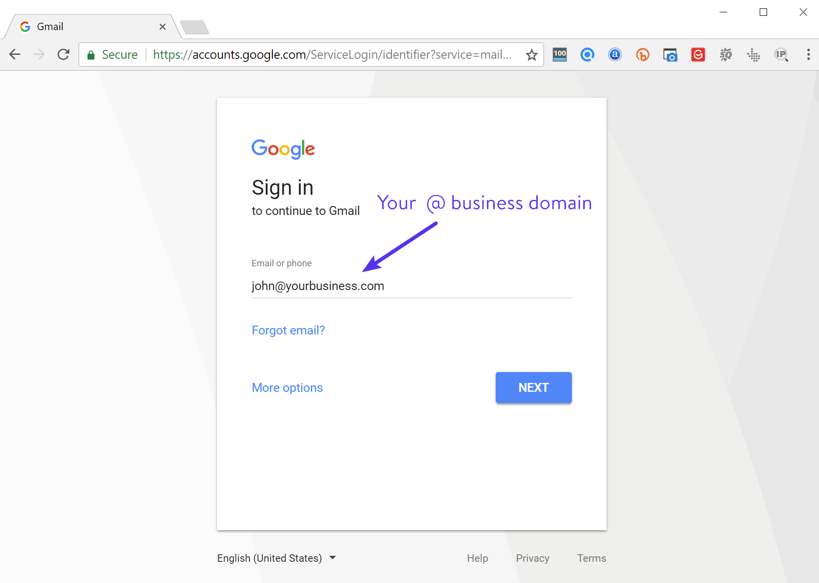 Google Workspace Gmail custom domain