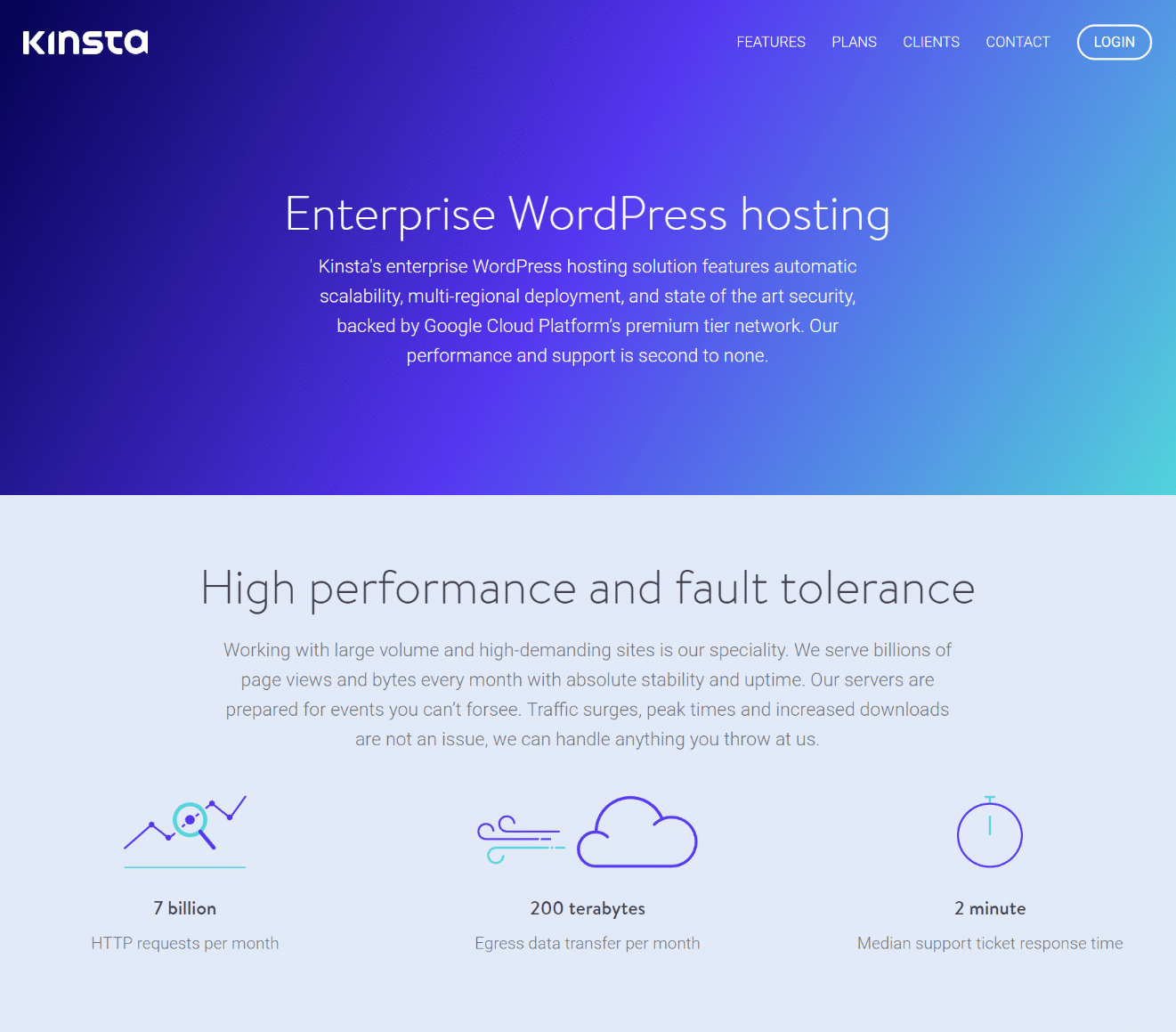 Landing page example