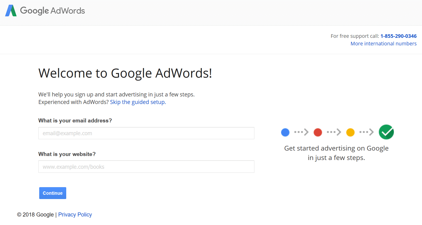 Inscreva-se no Google AdWords