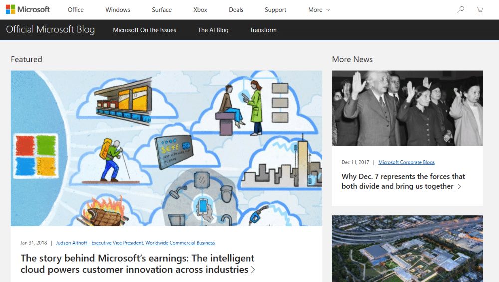 Microsoft utilise WordPress pour ses blogs